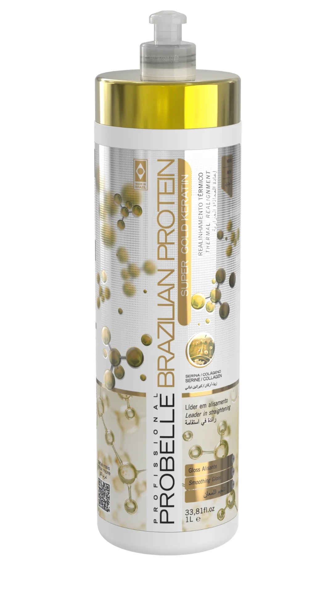 Probelle Brazilian Protein Super Gold Keratin 1L / 16.9 fl oz
