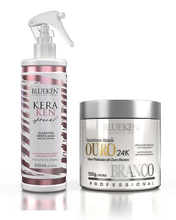Blueken Hair Treatment Blueken Keraken Special Hydrolyzed Keratin 300Ml + Luxurious Gold 500G