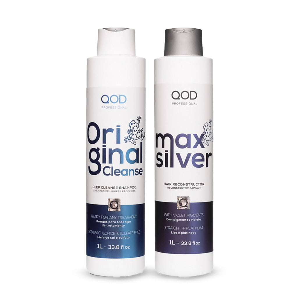 QOD Home Care Set QOD Max Silver Straightening Shine Blond Hair Neutralizing Kit 2x1L - QOD