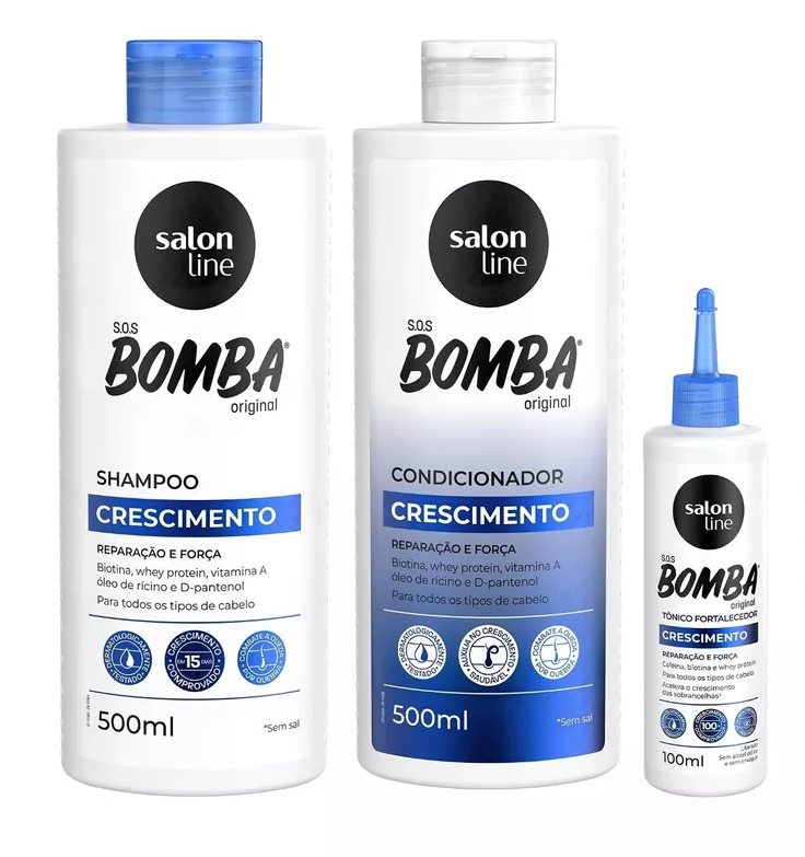 Salon Line Home Care Set Salon Line Strenght Hair Grow Original Whey Protein SOS Bomba Kit 3 Products