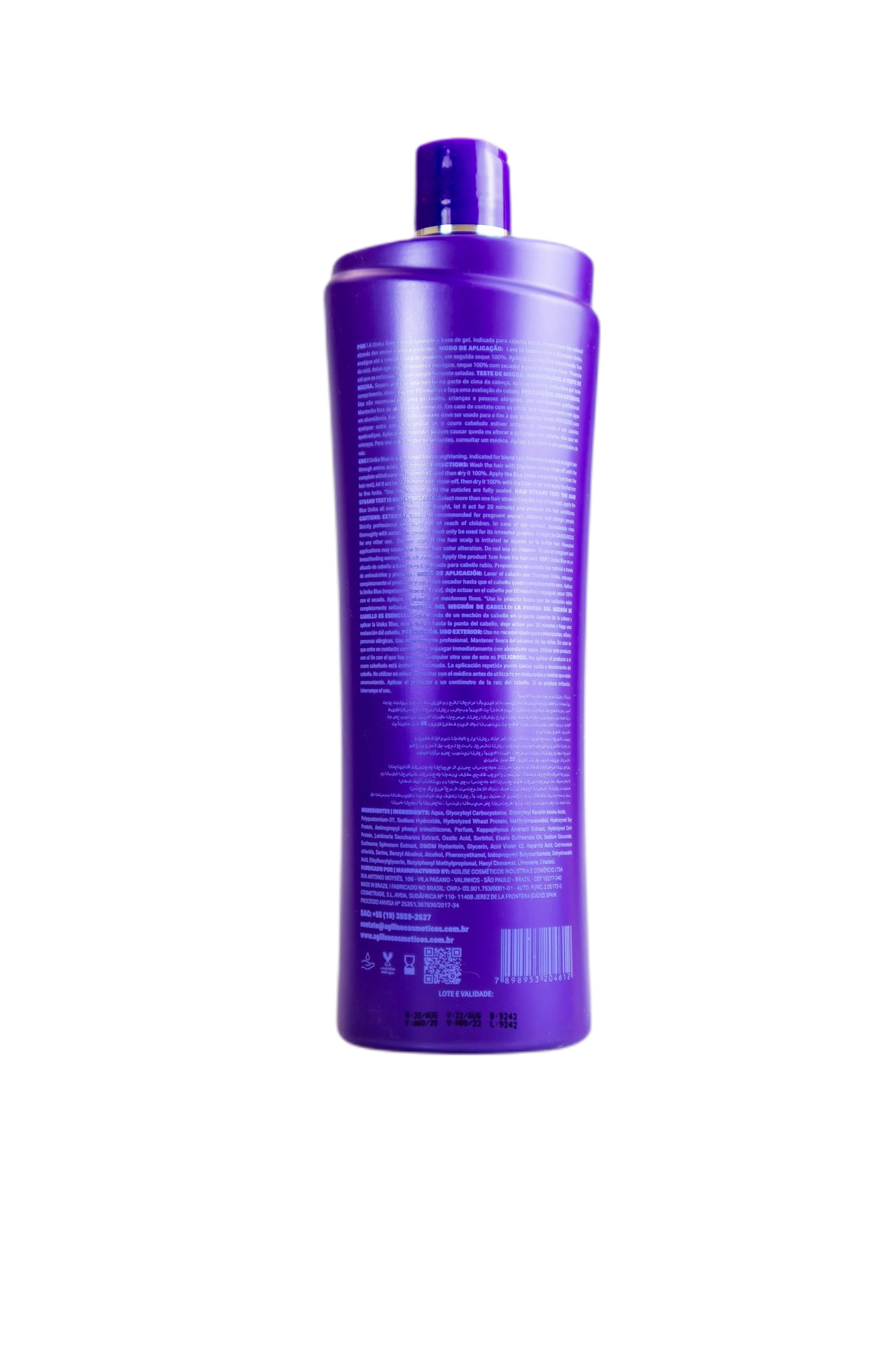 Agilise Professional Brazilian Keratin Treatment Unika Blue Formol Free Keratin Hair Straightener System Treatment 1L - Agilise