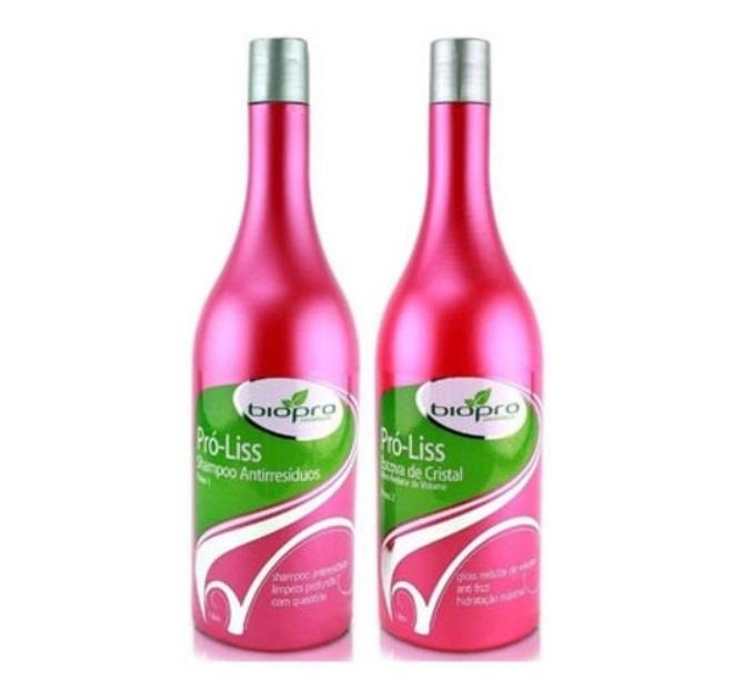 BioPro Brazilian Keratin Treatment Crystal Hair Progressive Brush Pro Liss Argan Volume Reducer Kit 2x1L - BioPro