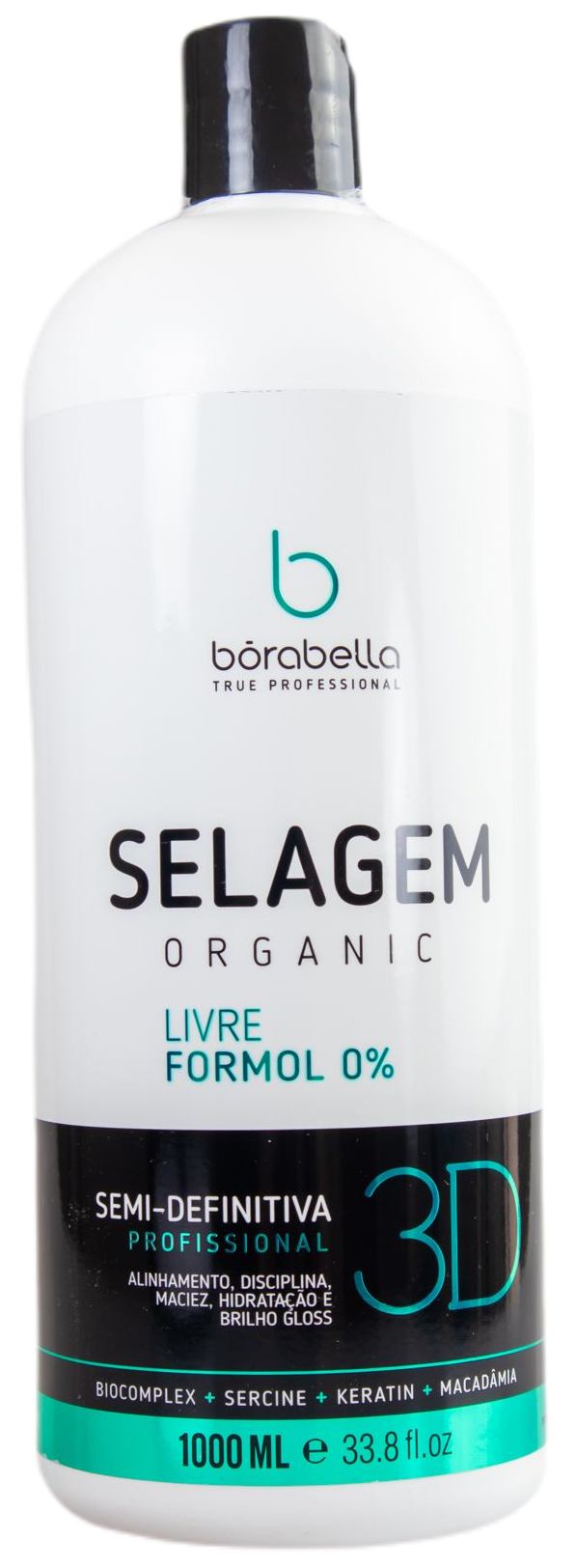 Borabella Brazilian Keratin Treatment Semi Definitive 3D Organic Sealing Formol Free Progressive 1000ml - Borabella