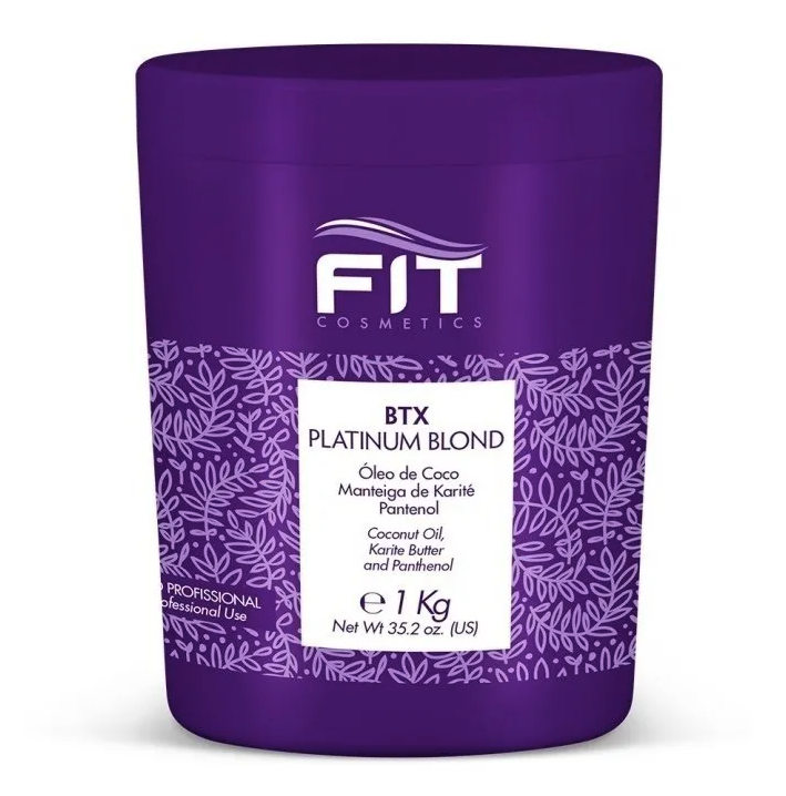 Fit Cosmetics Brazilian Hair Treatment Platinum Blond Macadâmia Tahiti Grape Seed Hair Botox Mask 1Kg - Fit Cosmetics