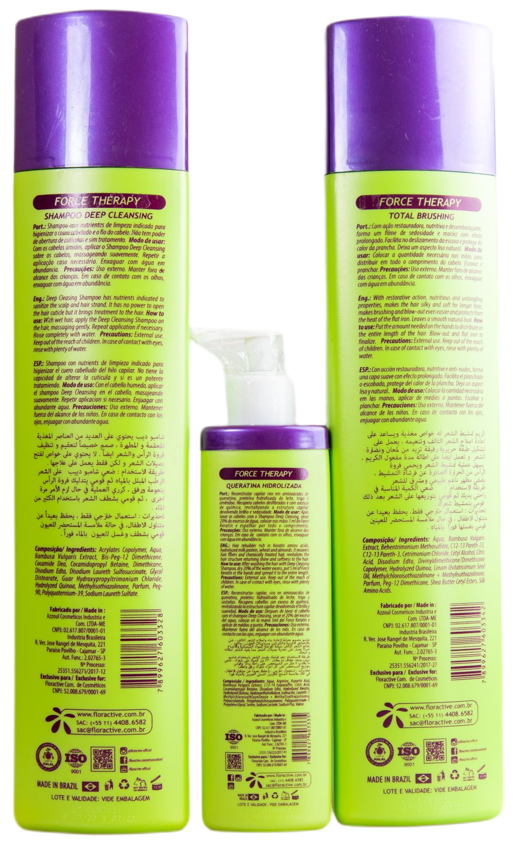 Floractive Brazilian Keratin Treatment Force Therapy Rebuilder Treatment Kit 3 Products - Floractive