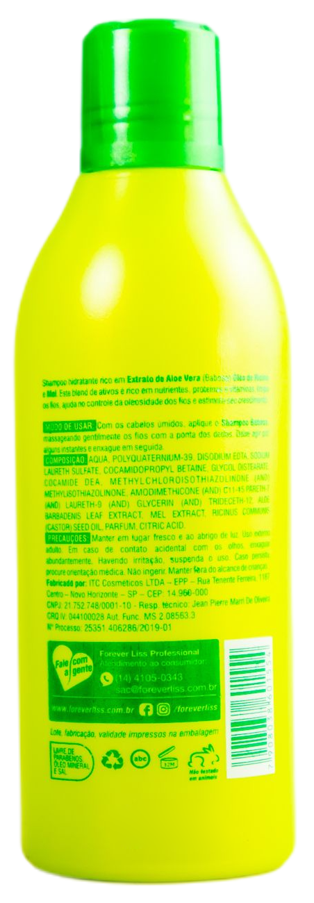 Forever Liss Home Care Babosa Aloe Hair Restoration Moisturizing Softness Shampoo 300ml - Forever Liss