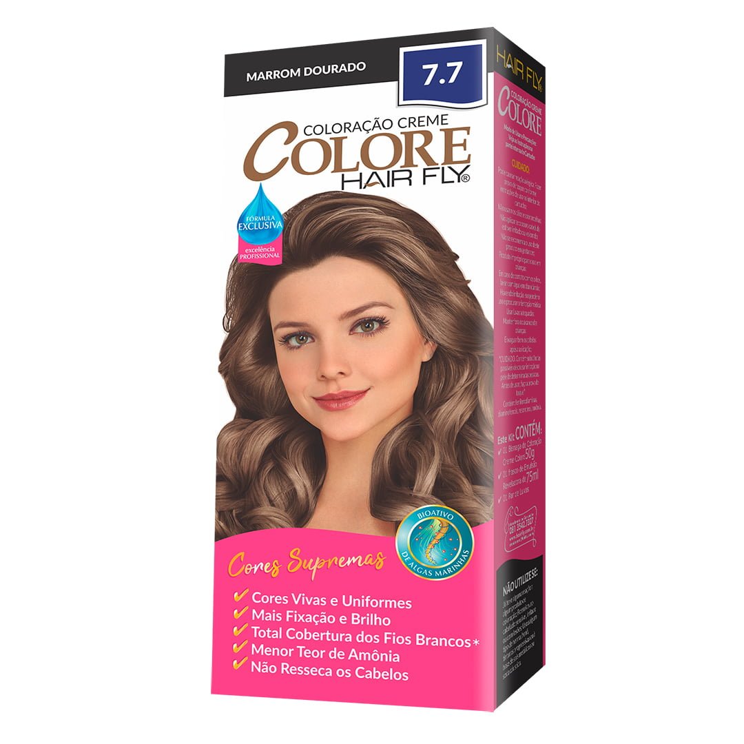 Hair Fly Hair Coloring Hair Fly Coloring Cream Colors 7.7 - Golden Brown 125g