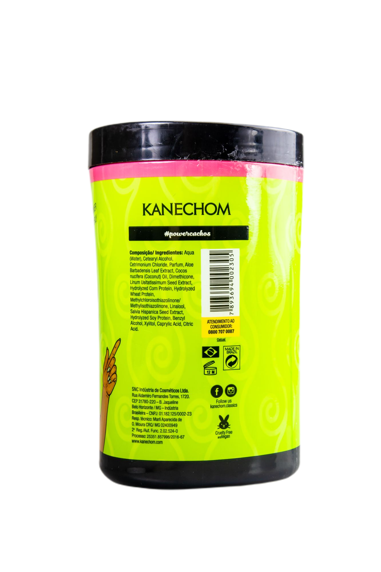 Kanechom Hair Mask Vegan Power Cachos 3 in 1 Conditioner Combing Curly Hydration 1Kg - Kanechom