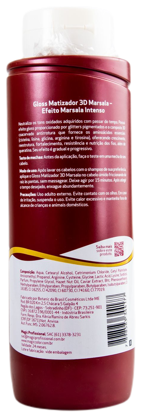 Magic Color Brazilian Keratin Treatment Intense Effect Red Marsala Treatment 3D Tinting Gloss Mask 500ml - Magic Color