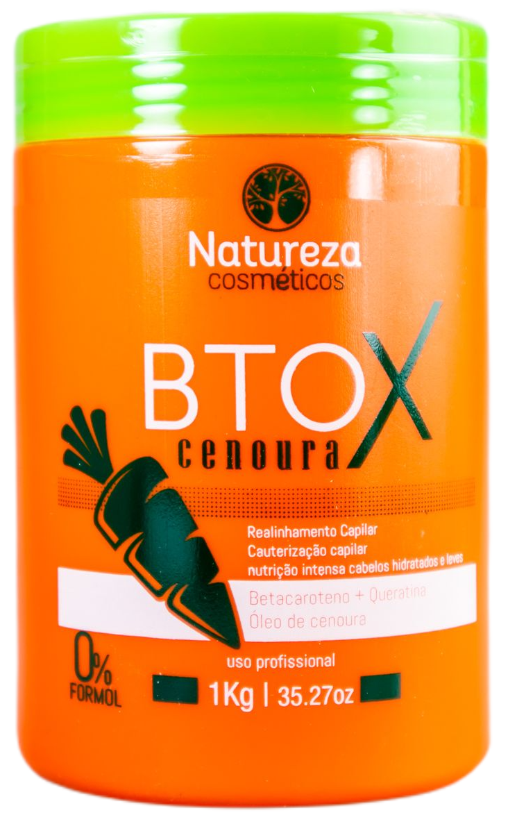 Natureza Cosmetics Brazilian Keratin Treatment Professional Keratin Treatment Orange Carrot Btox Beta-Carotene 1kg - Natureza