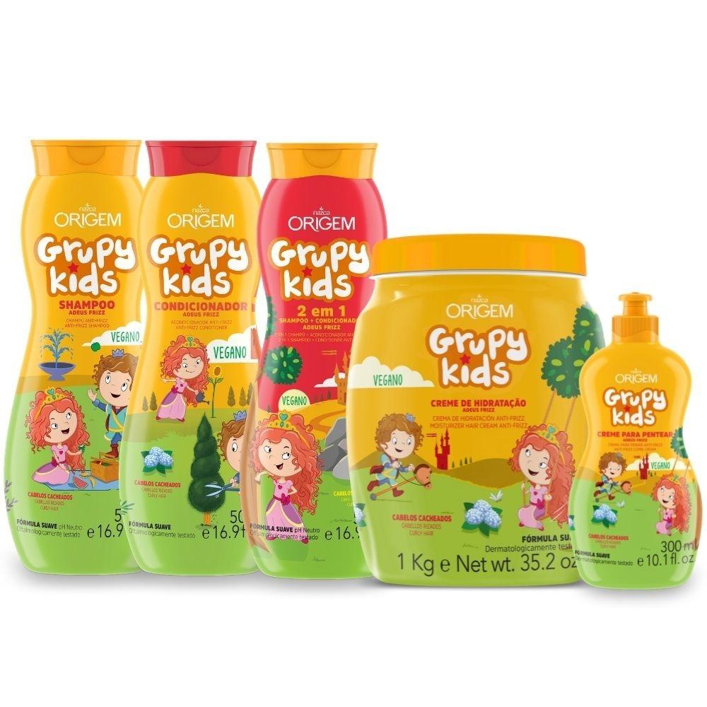 NAZCA Hair Treatment Grupy Kids Adeus Frizz Curly Hair Treatment Anti Frizz Vegan Kit 5 Itens - Nazca