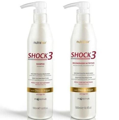 Shock3 Immediate Reconstruction Nourishing Argan Keratin 2x500ml - NutraHair