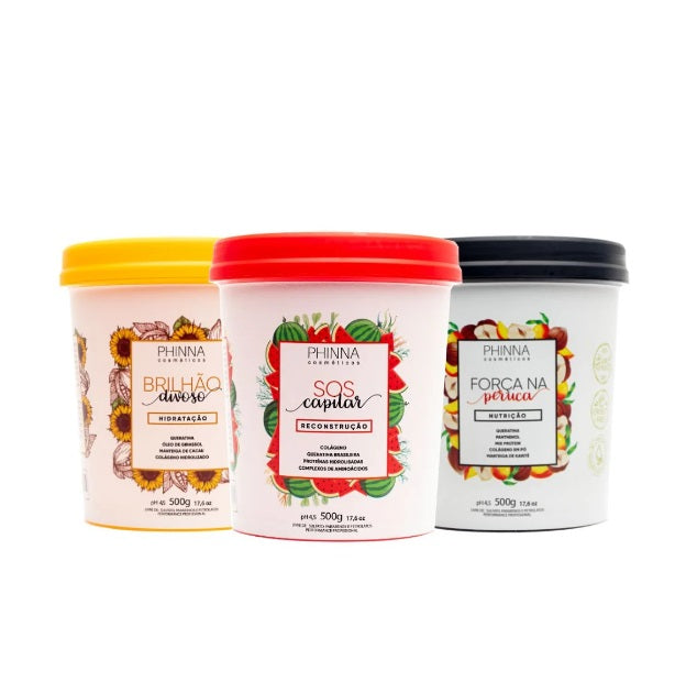 Phinna Hair Schedule Masks Reconsturction Hydration Nourishing Treatment Kit 3x500g - Phinna