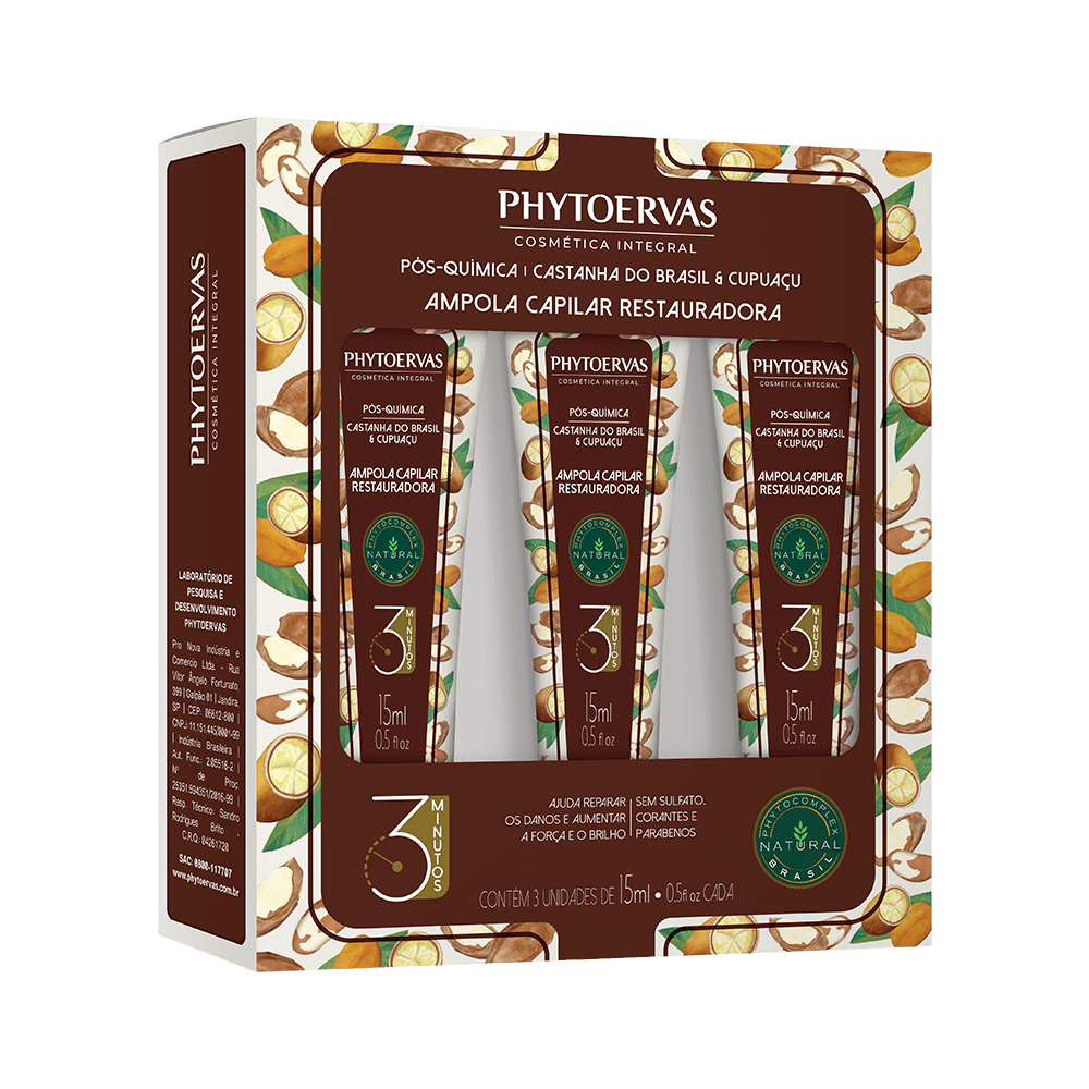Phytoervas Hair Color Phytoervas Light Bulb Post Chemical Chemistry of Brazil and Cupuaçu 3/15ml - Light Bulb Post Chemical Ojon Oil 3 / 15ml