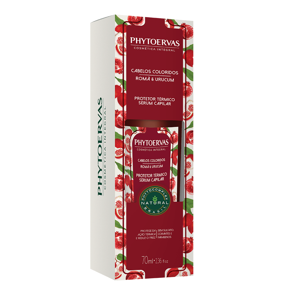 Phytoervas Hair Styling Tools Phytoervas Thermal Shield Serum Capillary Colorful Hair Pomegranate and Urucum 70ml