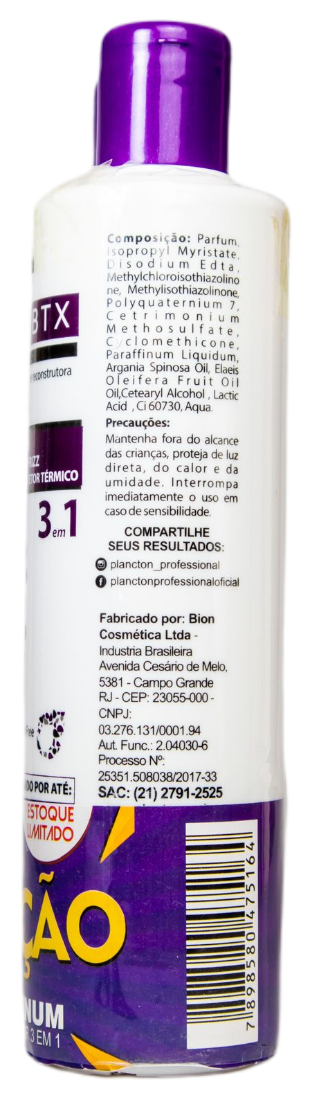 Plancton Professional Brazilian Keratin Treatment Formol Free Volume Reduction Deep Hair Mask Platinum Blond 2x250ml - Plancton Professional