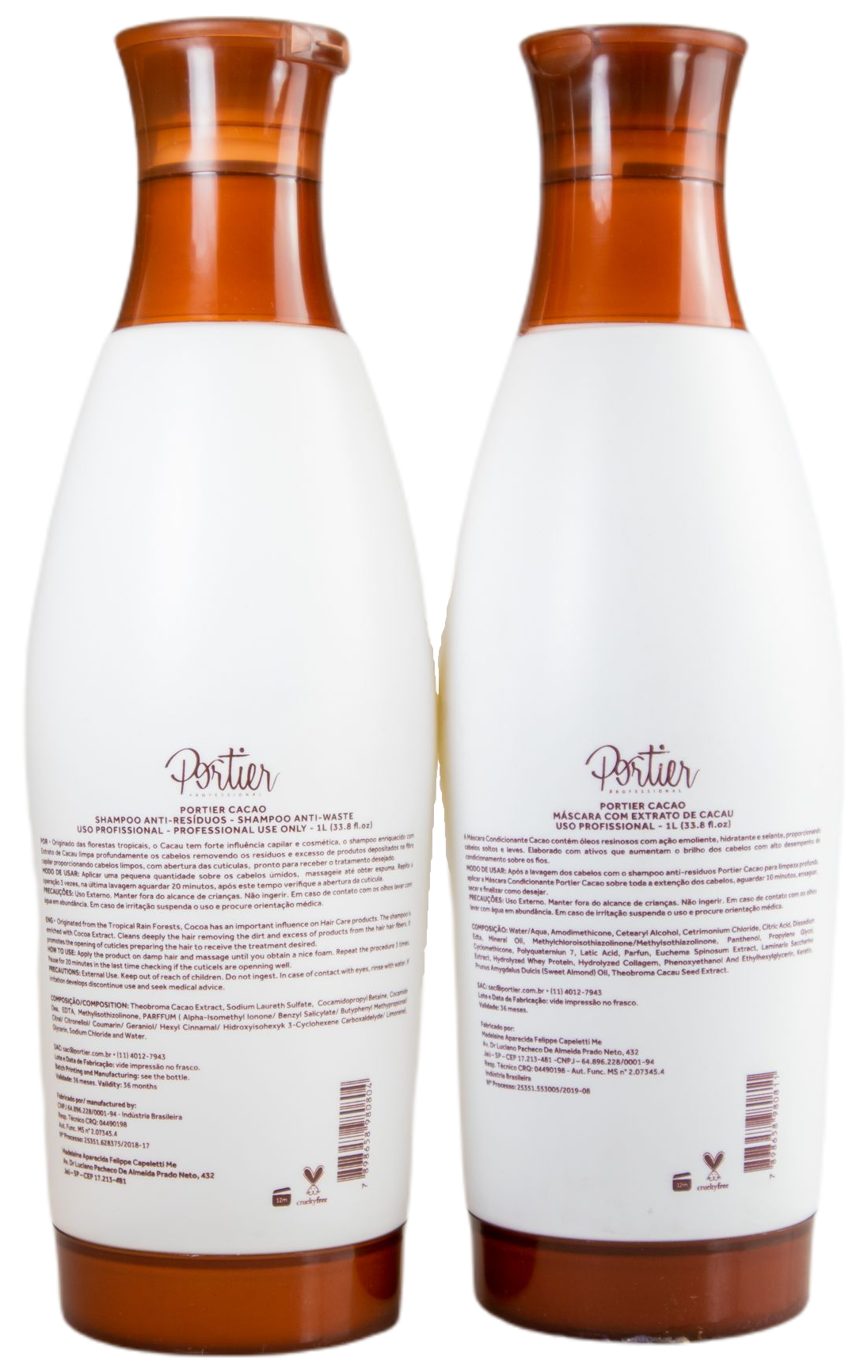 Portier Brazilian Keratin Treatment Portier Cacao Thermo Smoothing Anti Aging Kit 2x1l - Portier