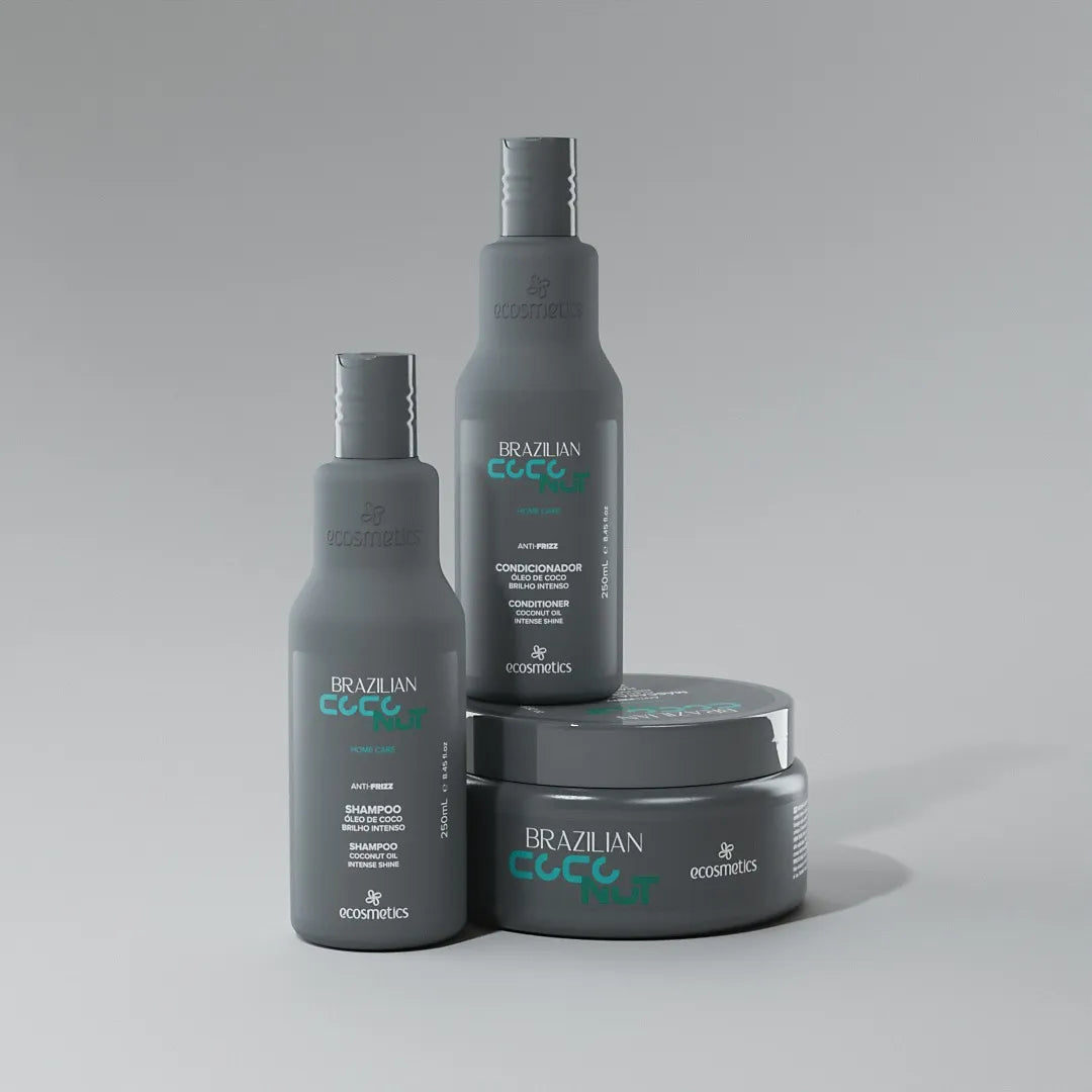 Brazilian Coconut Anti Frizz Intense Glow Shine Home Care Kit 3 Prod. - Ecosmetics