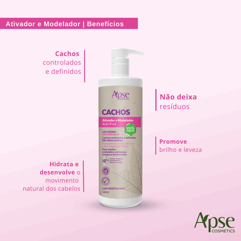 Apse Cosmetics Activators Apse Cosmetics - Anti-Frizz Curl Activator and Styler 33.8 fl oz - No Poo / Low Poo - Conditioning Action