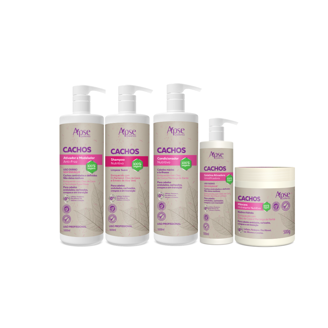 Apse Cosmetics Activators Apse Cosmetics - Curls Kit - Shampoo, Conditioner, Gel, Mask, and Activator (5 items)