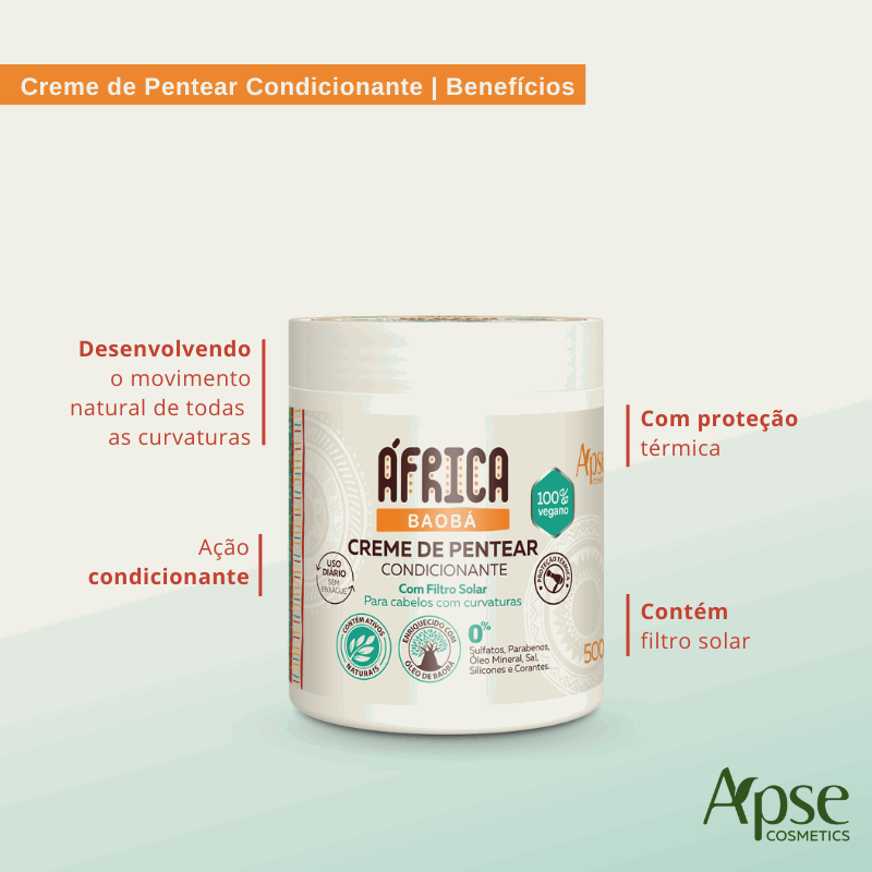 Apse Cosmetics Combing Cream Apse Cosmetics - Africa Baobab Leave-in Cream 17.6 oz - No Poo / Low Poo - Conditioning Action