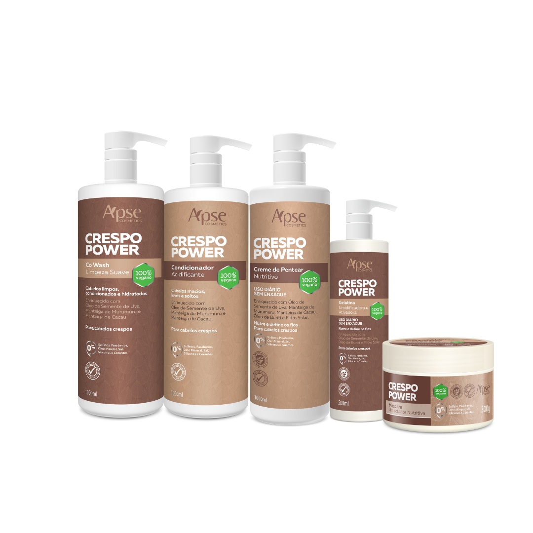 Apse Cosmetics Combing Cream Apse Cosmetics - Kitão Curly Power - Co Wash, Conditioner, Gelatin, Mask, and Styling Cream (5 ITEMS)