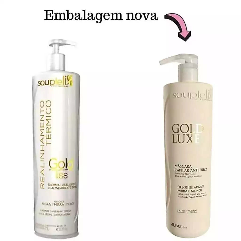 Gold Free Realignment Hair Restructuring Straightening Treatment 1L - Souple Liss