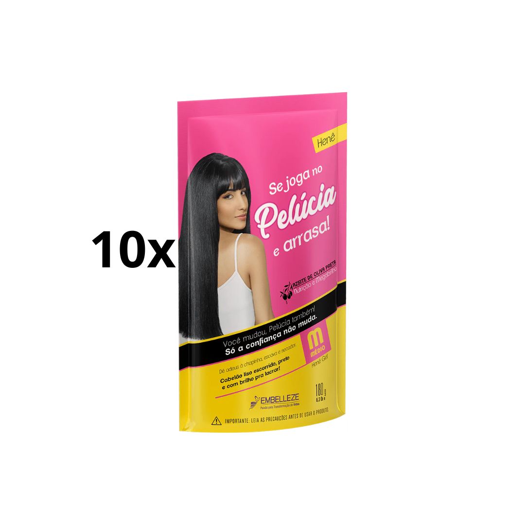 EMBELLEZE Hair Color Semprebella Hene Pelucia Medium Pouch Hair Color 180g Embelleze - Pack of 10, 180g each (Lot of 10)