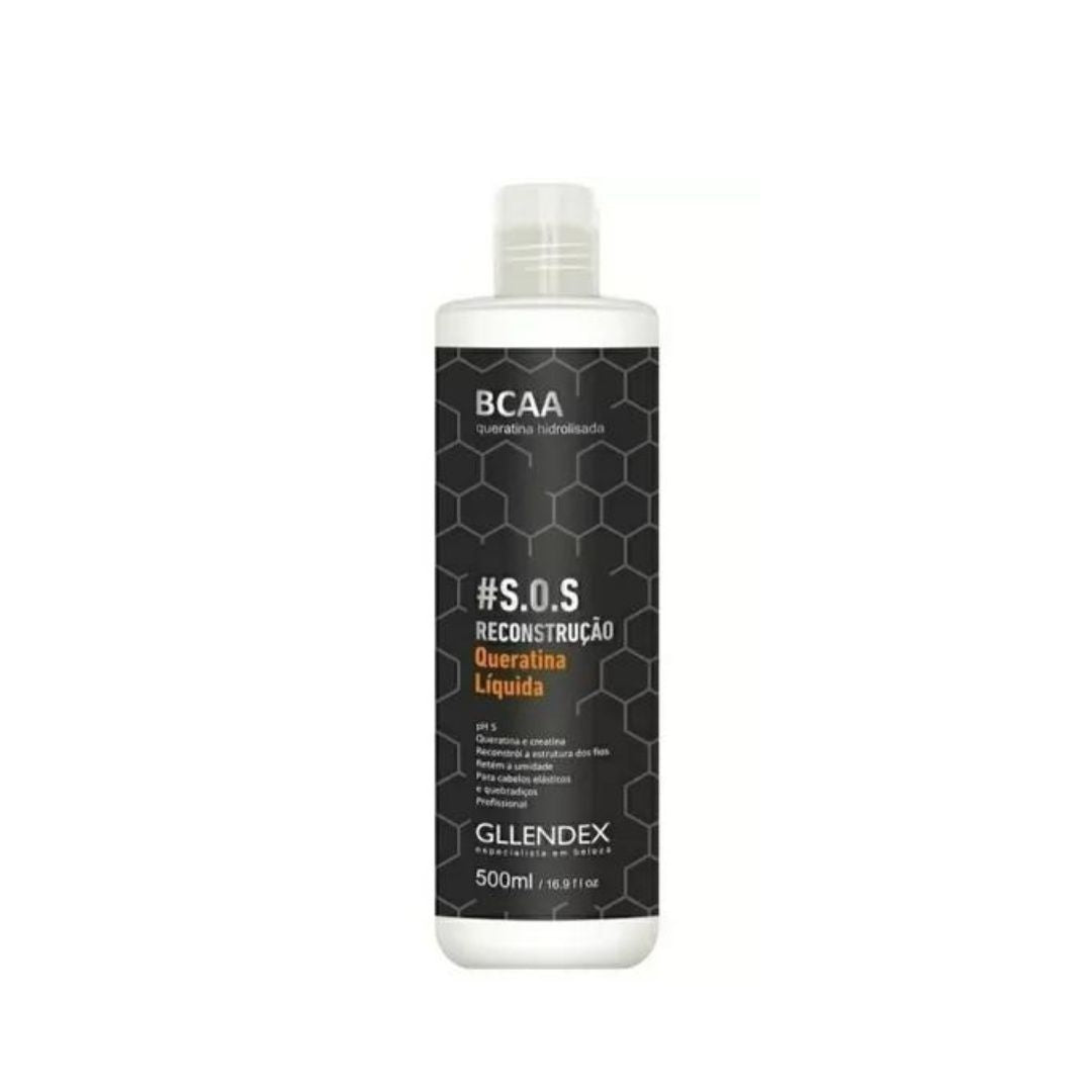 Gllendex Hair Treatment Gllendex BCAA SOS Reconstruction Liquid Keratin Hair Treatment 500ml / 16.9 fl oz