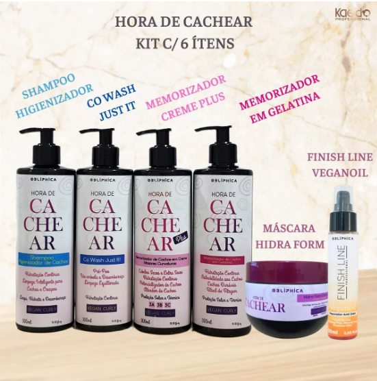 Kaedo Home Care Set Hora de Cachear 3x1 Continued Hydration Curly Hair Treatment Kit 6 Itens - Kaedo