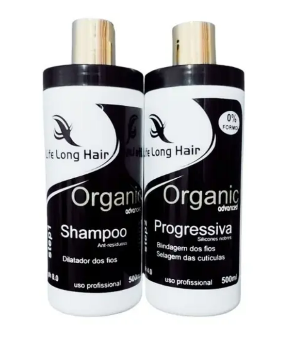 Life Long Hair Home Care Set Organic Advanced Progressive Brush Hair Straightening Kit 2x1L - Life Long Hair