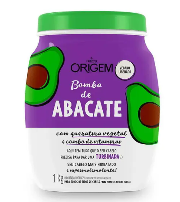 NAZCA Hair Mask Origem Abacate Aguacate Moisturizing Cream Vegan Avocado Mask 1kg - Nazca