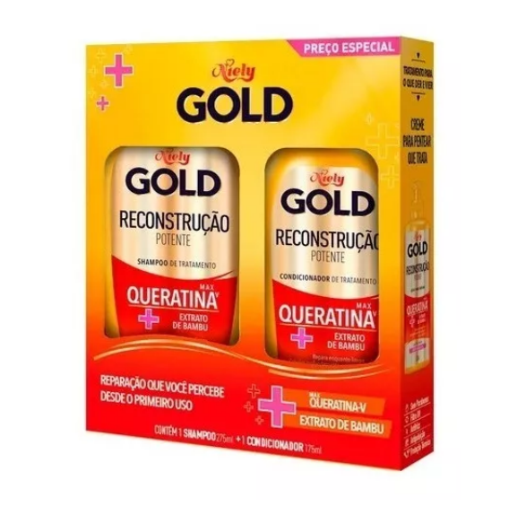 Niely Gold Home Care Set Kit Niely Gold Shampoo E Conditioner Max Keratina V - Niely Gold