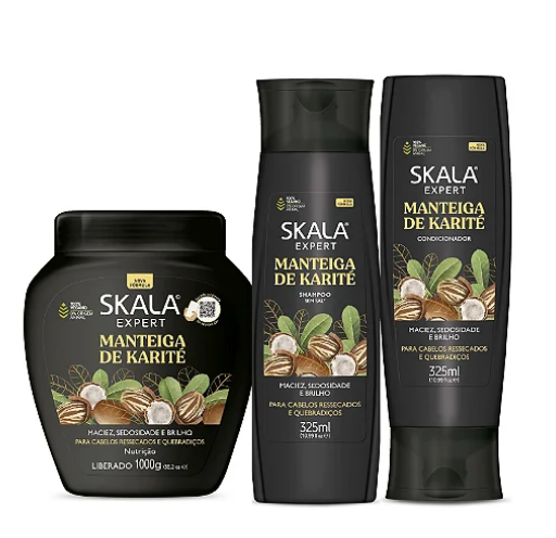 Skala Home Care Set Skala Expert Manteiga de Karité Shea Butter Powerful Nutrition Shine Treatment Kit 3 Prod. - Skala