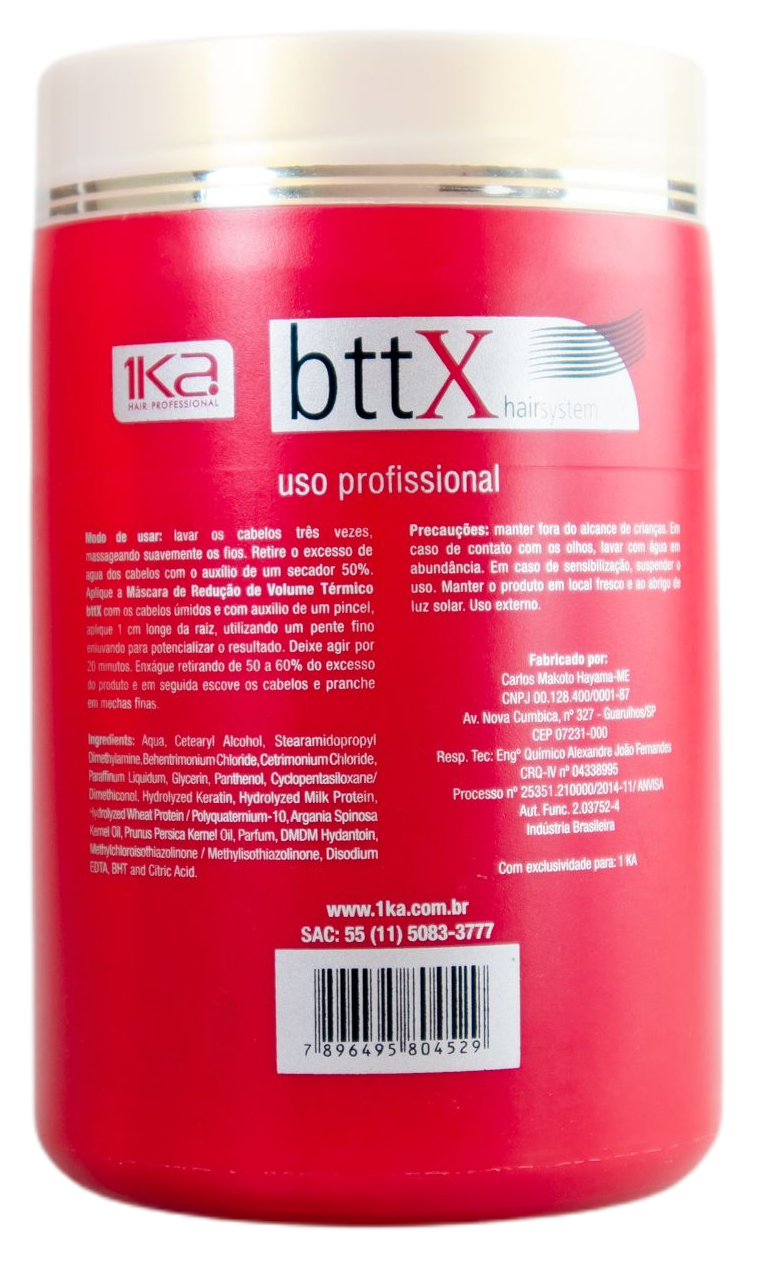 1Ka Brazilian Hair Treatment Bttx Volume Reduction Mask Hair System 1kg - 1Ka