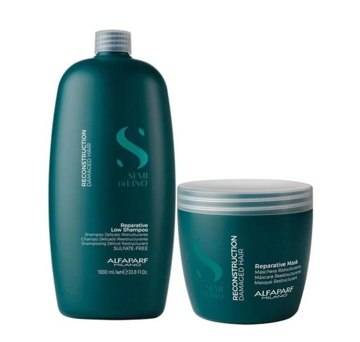 Alfaparf Milano Brazilian Keratin Treatment Semi di Lino Reconstruction Reparative Treatment Kit 2 Itens - Alfaparf Milano