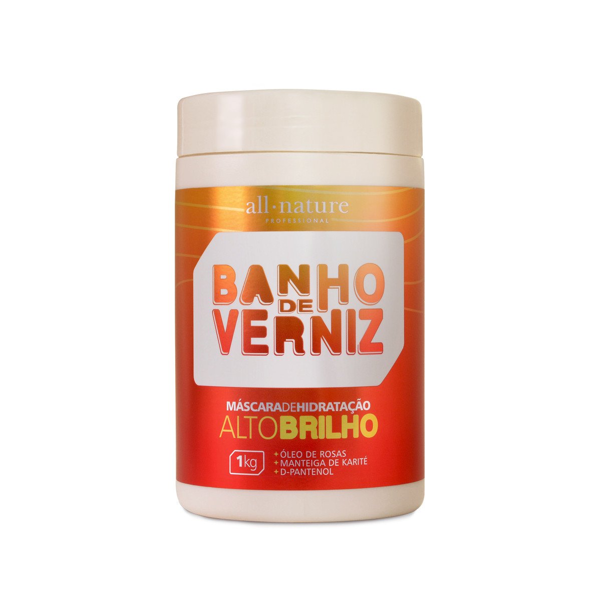 All Nature Hair Mask Banho de Verniz Varnish Bath Shea Rose D-Panthenol Shine Mask 1Kg - All Nature