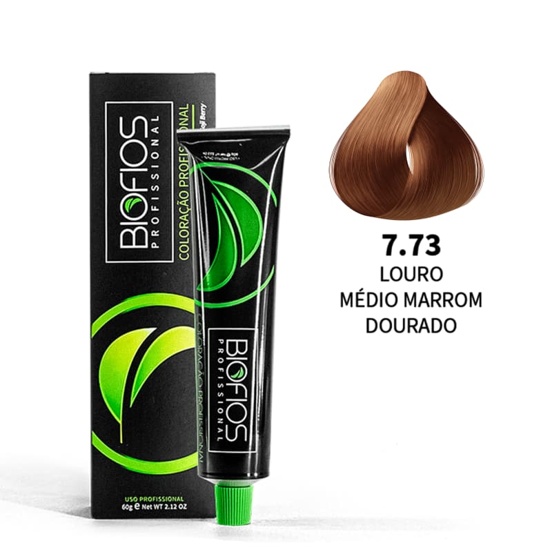 Biofios Profissional Hair Color Biofios Profissional 7.73 Middle Blonde Dourado - 60g Permanent Coloring