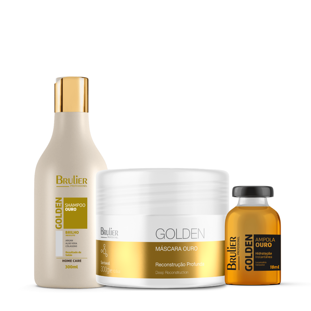 Brulier Home Care Golden Maintenance Home Care Argan Collagen Alor Vera Hair Kit 3 Prod. - Brulier