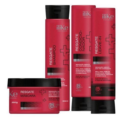 iLike Brazilian Keratin Treatment Rescue Intense Reconstruction Hydration Recovery Treatment Kit 4 Prod. - iLike