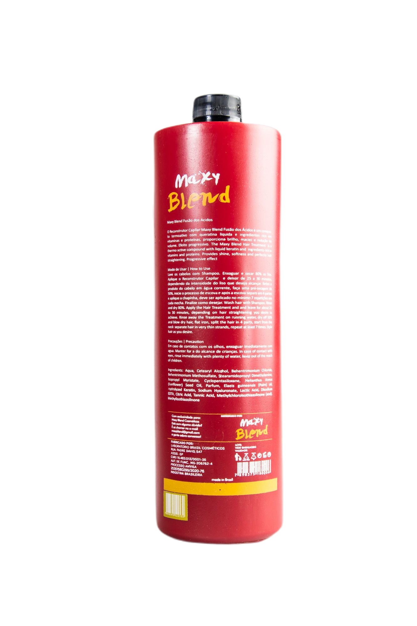 Maxy Blend Brazilian Keratin Treatment Volume Reduction Progressive Fusion of Acids Maximum Strength 1L - Maxy Blend