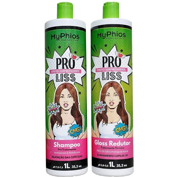 My Phios Hair Straighteners Progressive Brush Hair Straightening Volume Reducer Proliss Kit 2x1L - My Phios