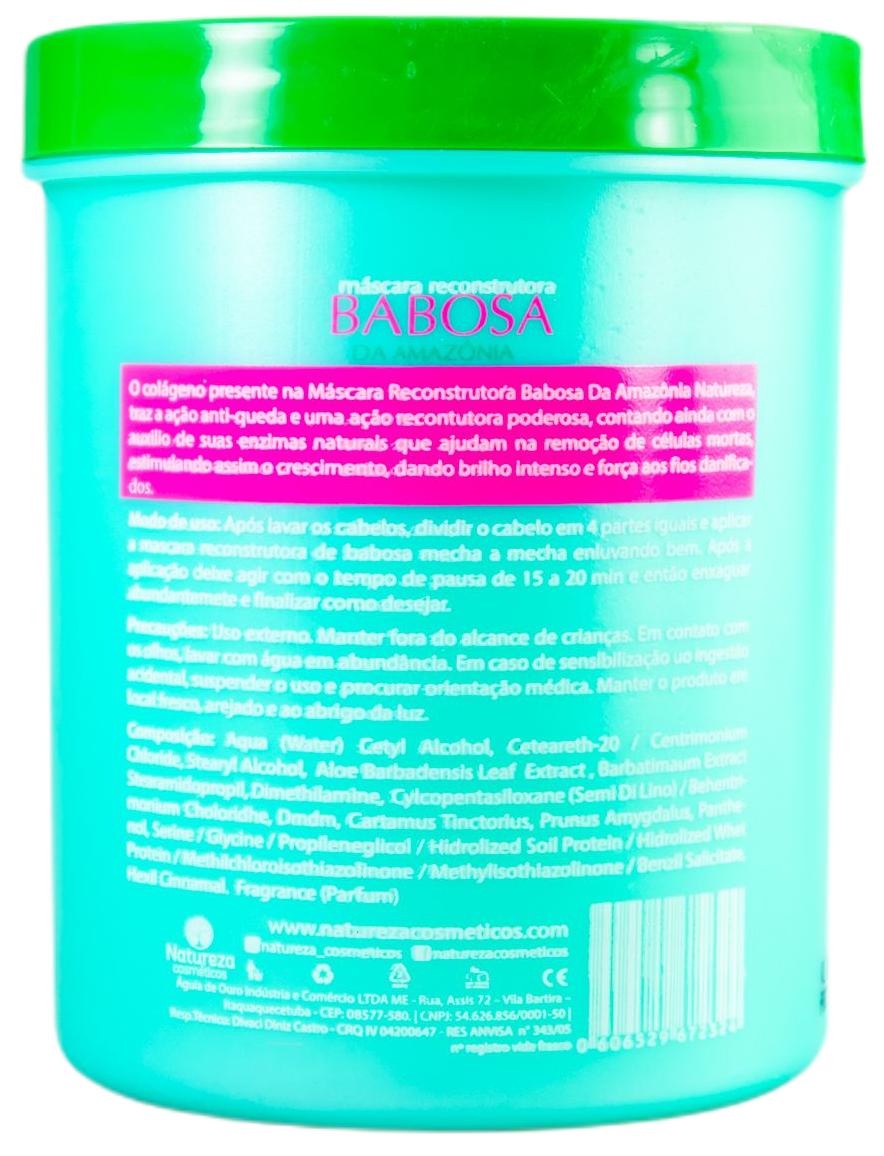 Natureza Cosmetics Hair Mask Aloe Vera Brazilian Amazonia Babosa Keratin Reconstruction Mask 1kg - Natureza