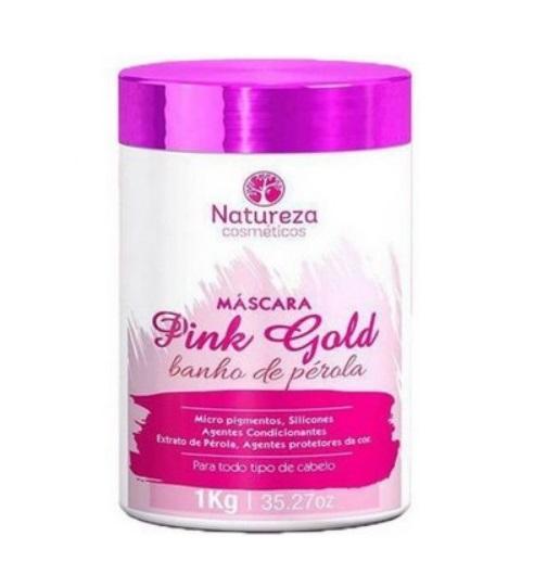 Professional Brazilian Hair Treatment Pink Gold Pearl Bath Mask 1Kg - Natureza