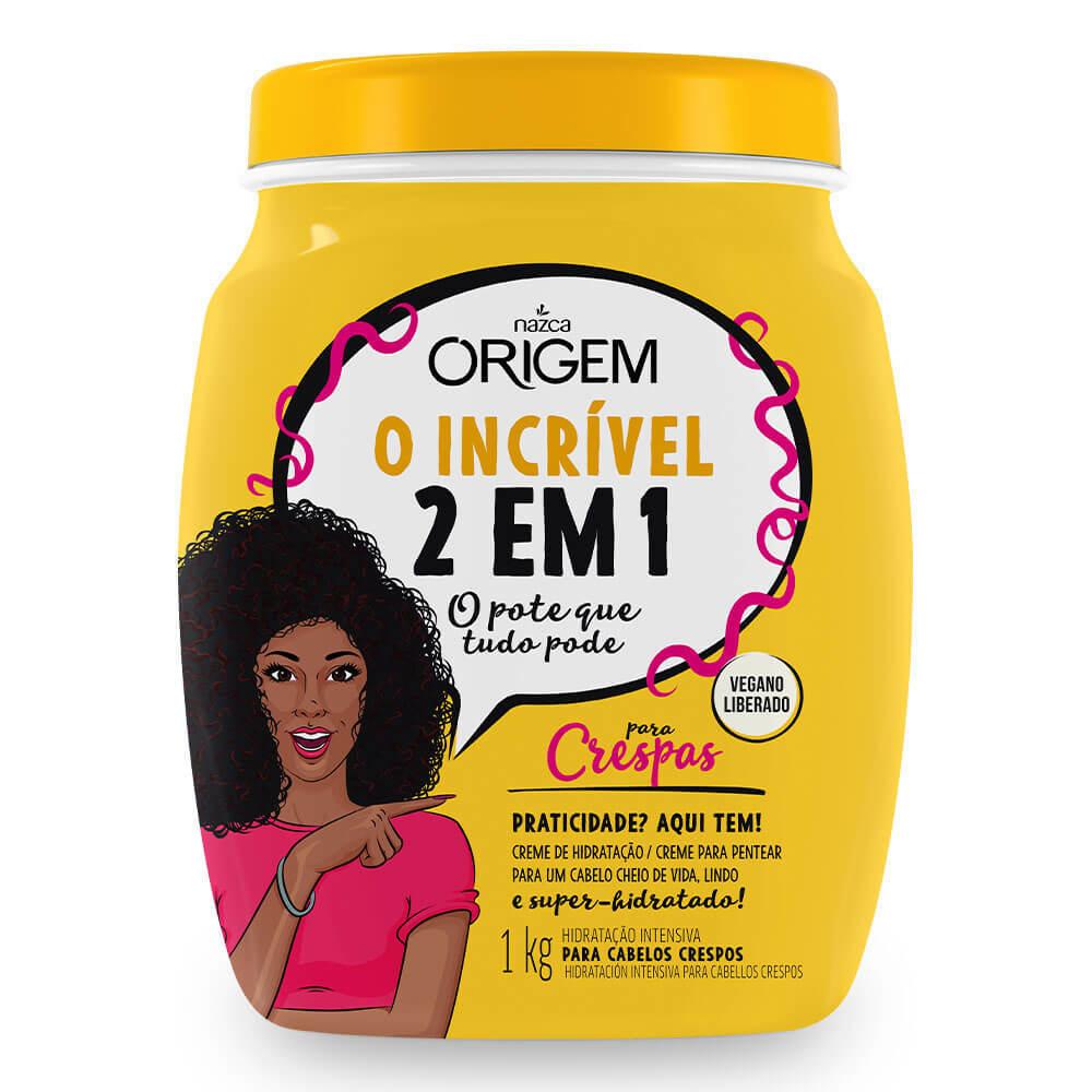 NAZCA hydratation cream 2 em 1 Creme de Hidratação + Creme de Pentear Crespas Origem 1kg / 2 in 1 Moisturizing Cream Cream + Comb curly 1kg Origin