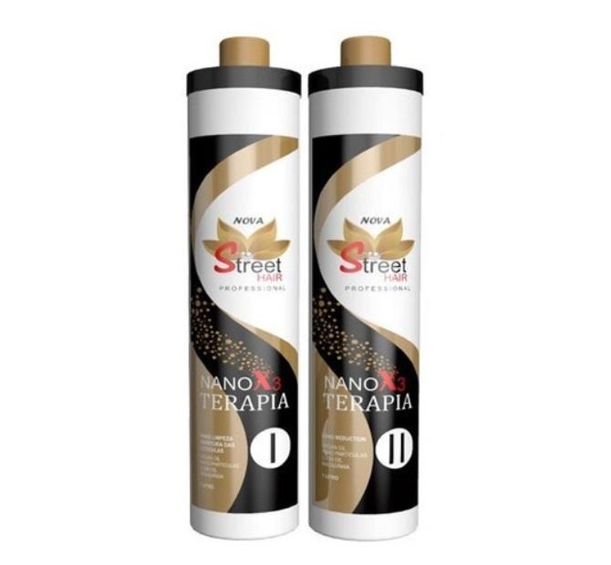 New Street Brazilian Keratin Treatment Formol Free Nano Therapy New Treatment Progressive Brush 2x1L - New Street