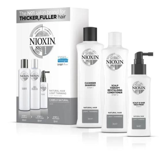 Nioxin Brazilian Keratin Treatment Scalp Revitalizing  Thicker Fuller Therapy System 1 Treatment Kit 3 Prod. - Nioxin