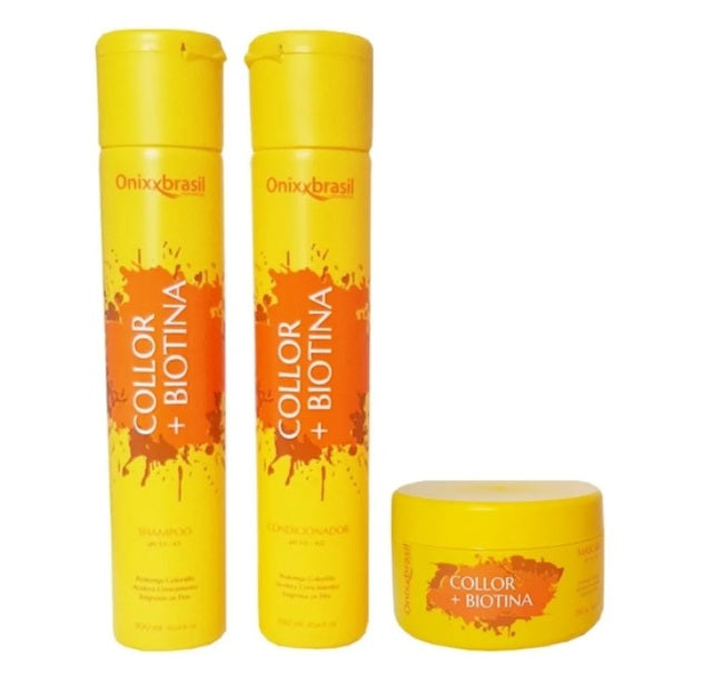 Onixx Hair Care Kits Collor Biotin Blond Bleached Hair Color Maintenance Treatment Kit 3 Itens - Onixx