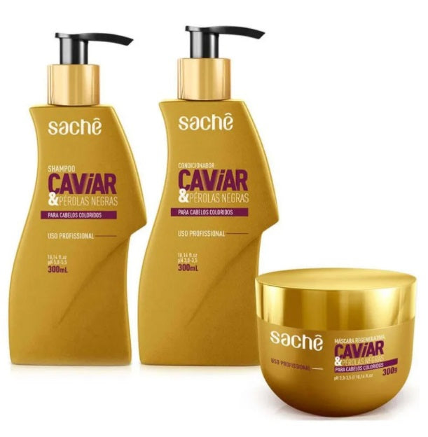 Sachê Hair Care Kits Caviar Black Pearls Home Care Conditioning Hair Maintenance Kit 3x300 - Sachê