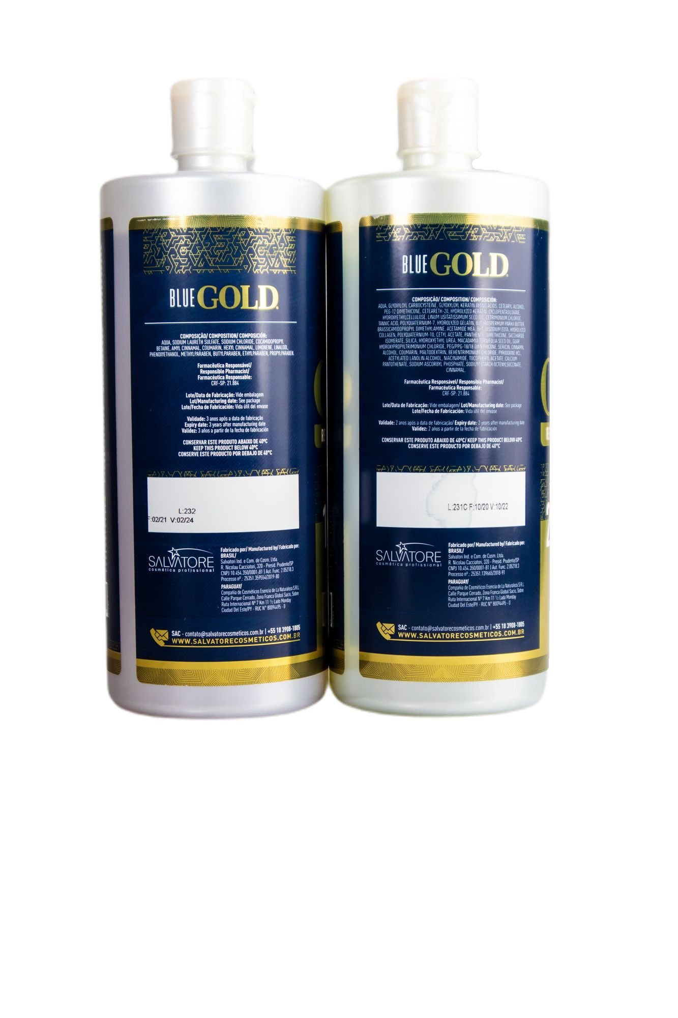 Salvatore Brazilian Keratin Treatment Blue Gold System Tanino Hair Restructuring Treatment Kit 2x1L - Salvatore